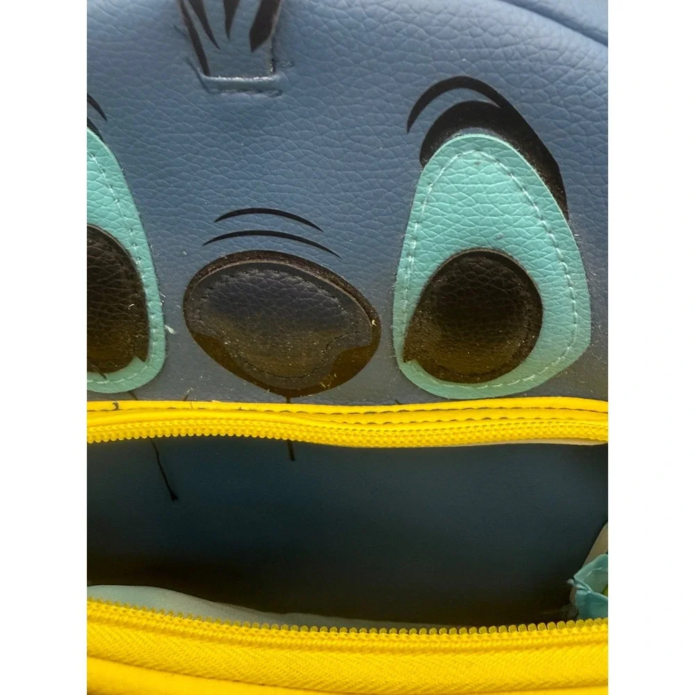 Disney Lilo & Stitch Pineapple Mini Backpack Blue Faux Leather 3D Ears Stitch‎